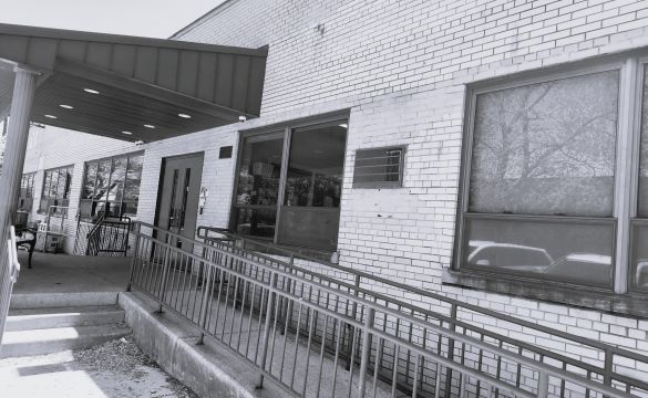 Front of school.